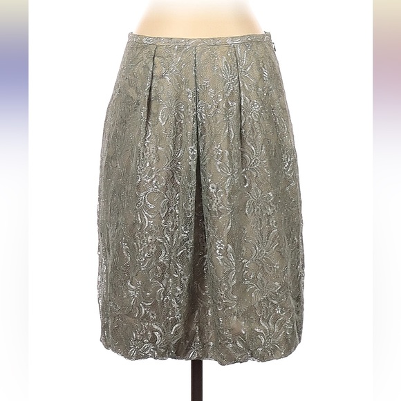 ❤️❤️ Ann Taylor Lace Metallic Floral Aline Skirt - Picture 1 of 5